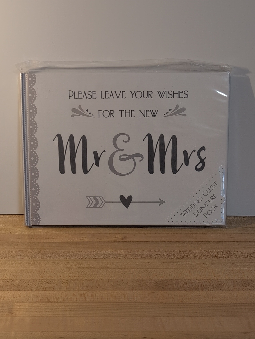 Mr & Mrs Guest Signature Book - White and Gray